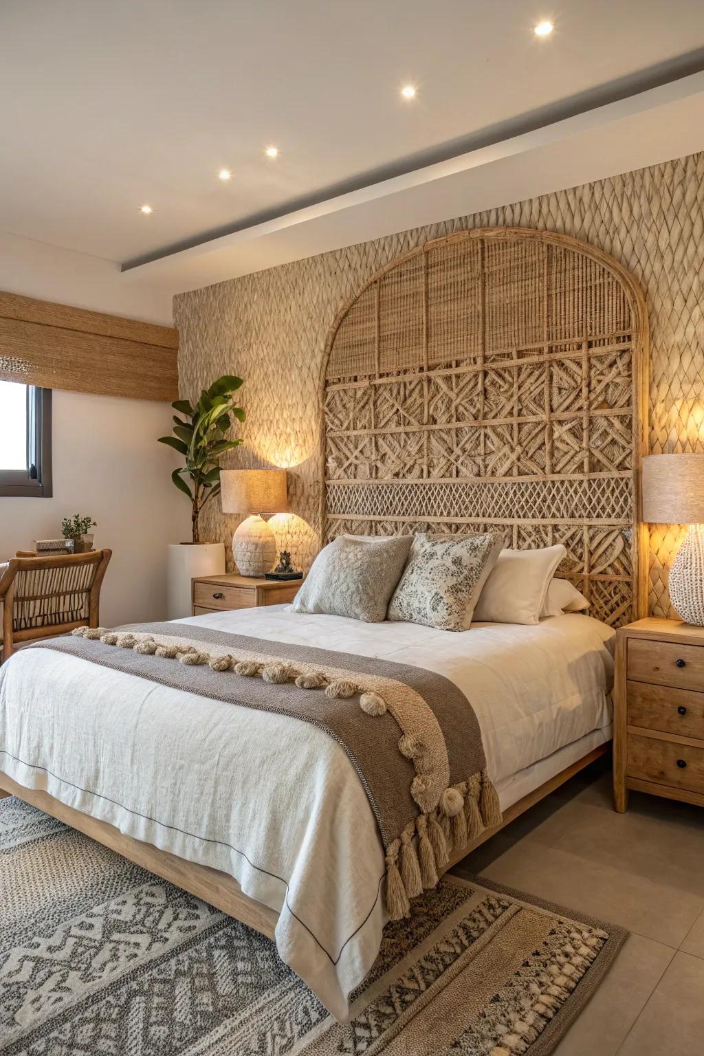 Elevate your space with a woven headboard.