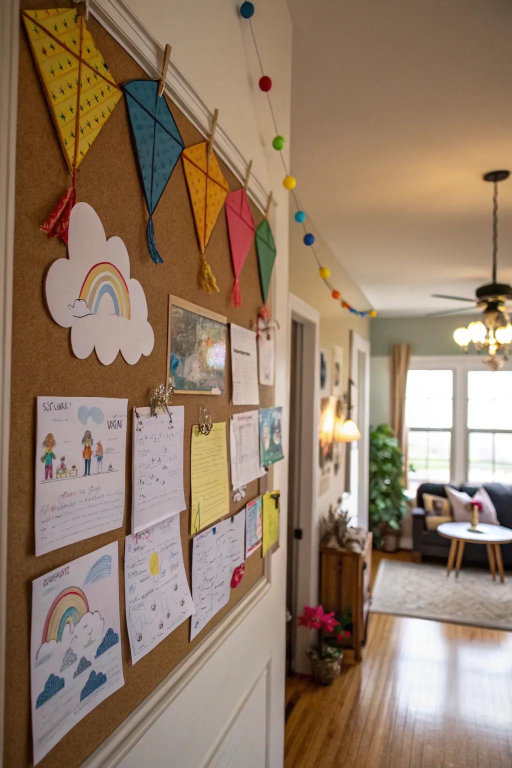 A kite festival-themed bulletin board for endless fun.