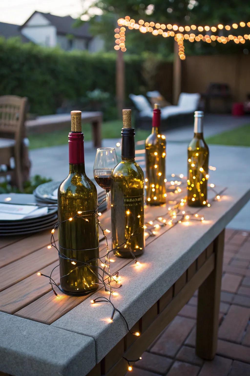 Add a touch of creativity with DIY bottle lights.