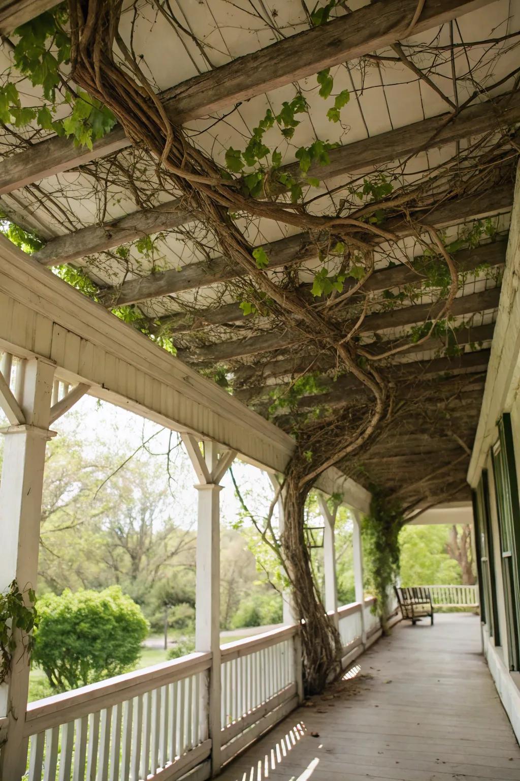 Natural elements bring an organic feel to the ceiling.