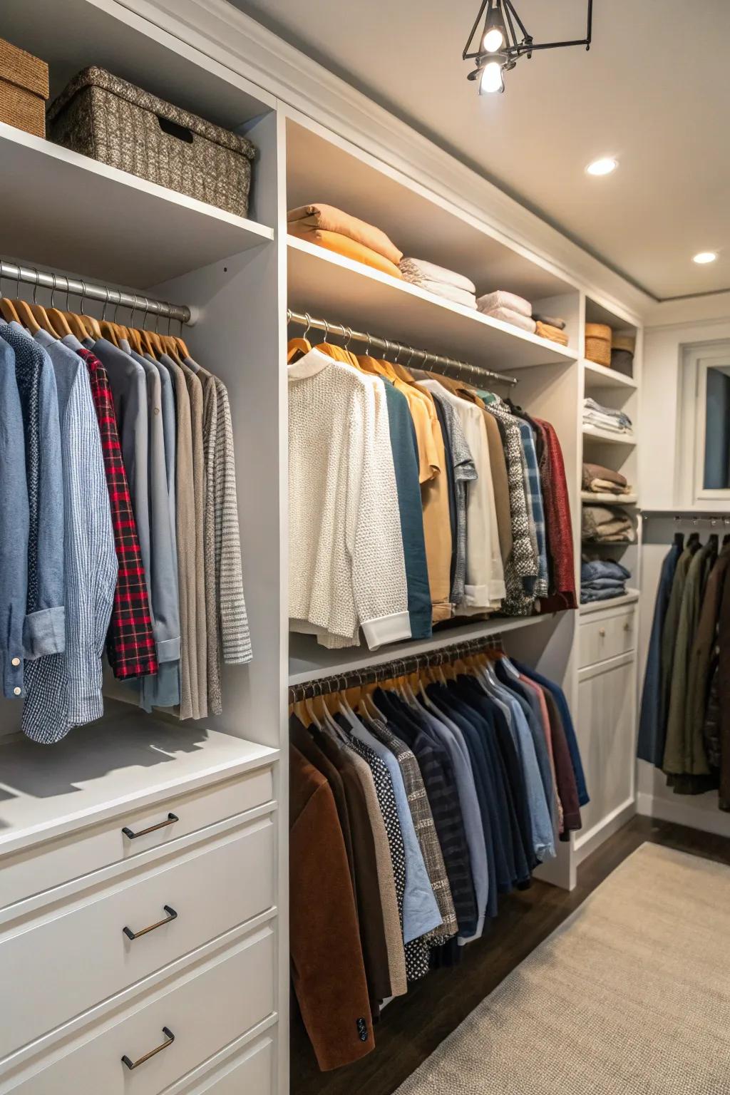 Seasonal rotation keeps your closet relevant and organized year-round.