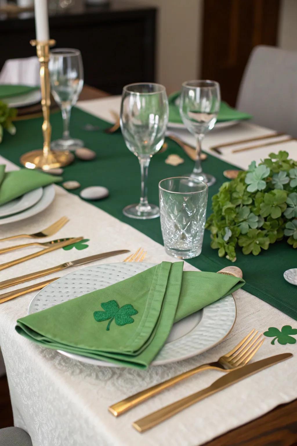 Irish-inspired table settings add elegance and cohesion to your celebration.