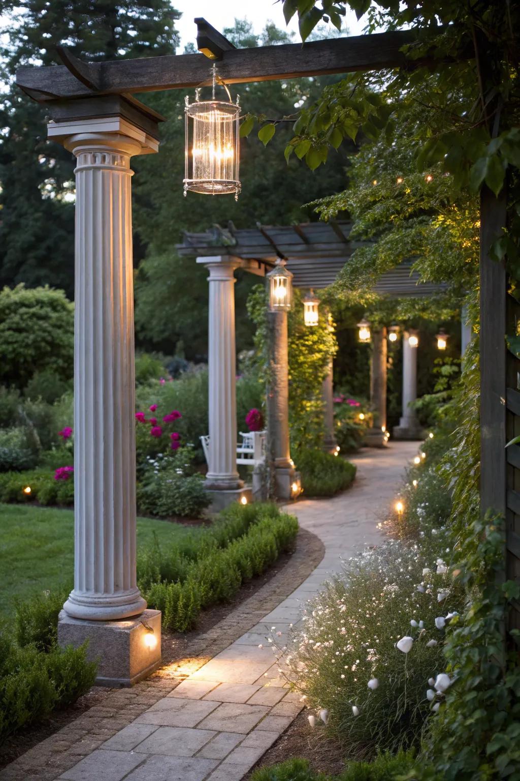 Inject magic with floating column light designs.