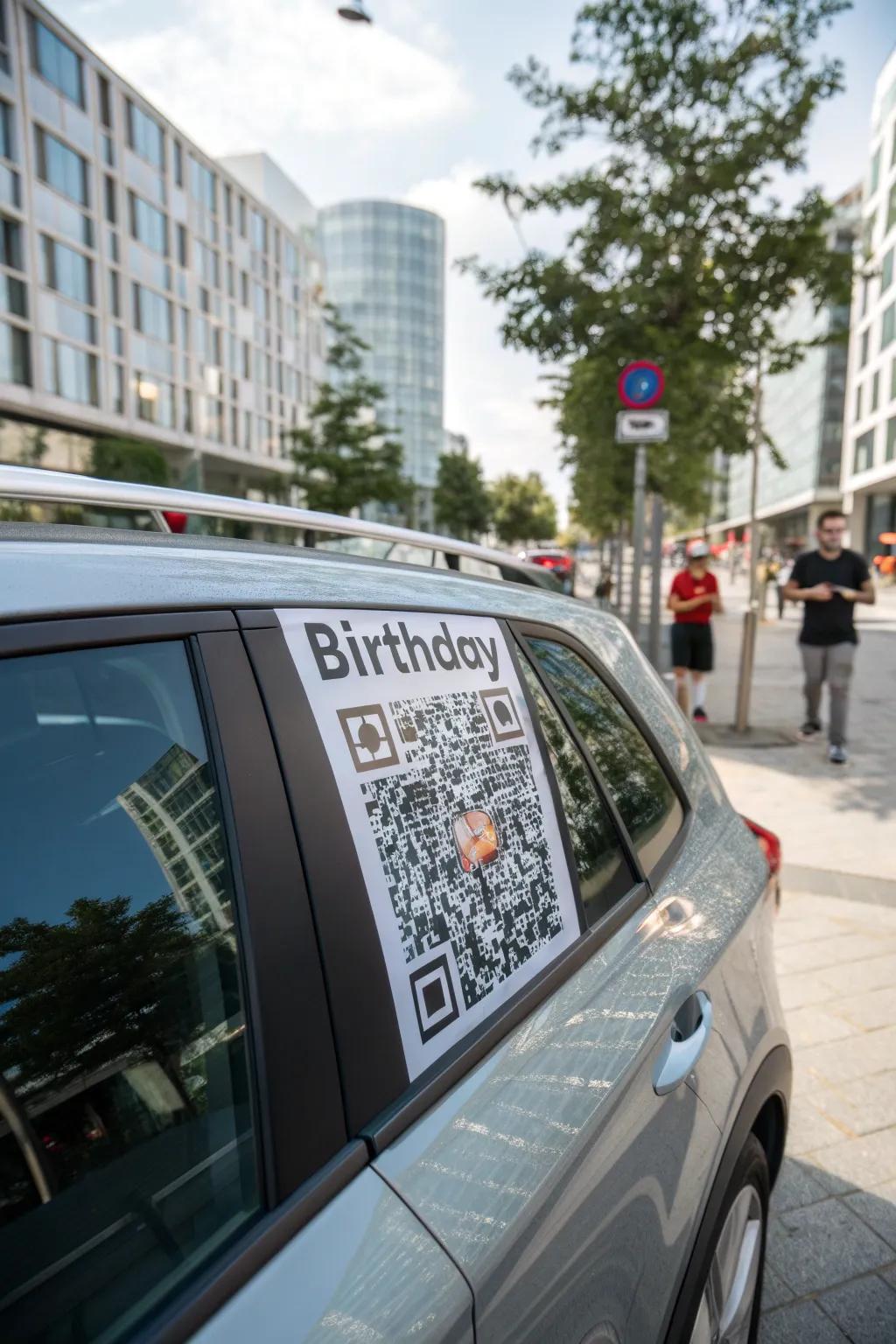 QR codes provide a unique, interactive element to birthday greetings.