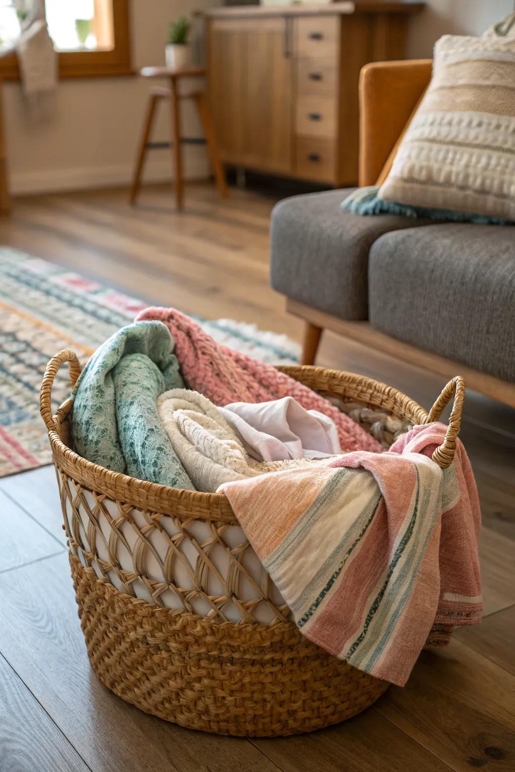 A versatile handwoven basket for stylish storage.