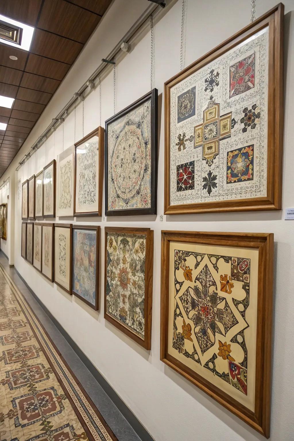 Puzzles turned into art for the wall.