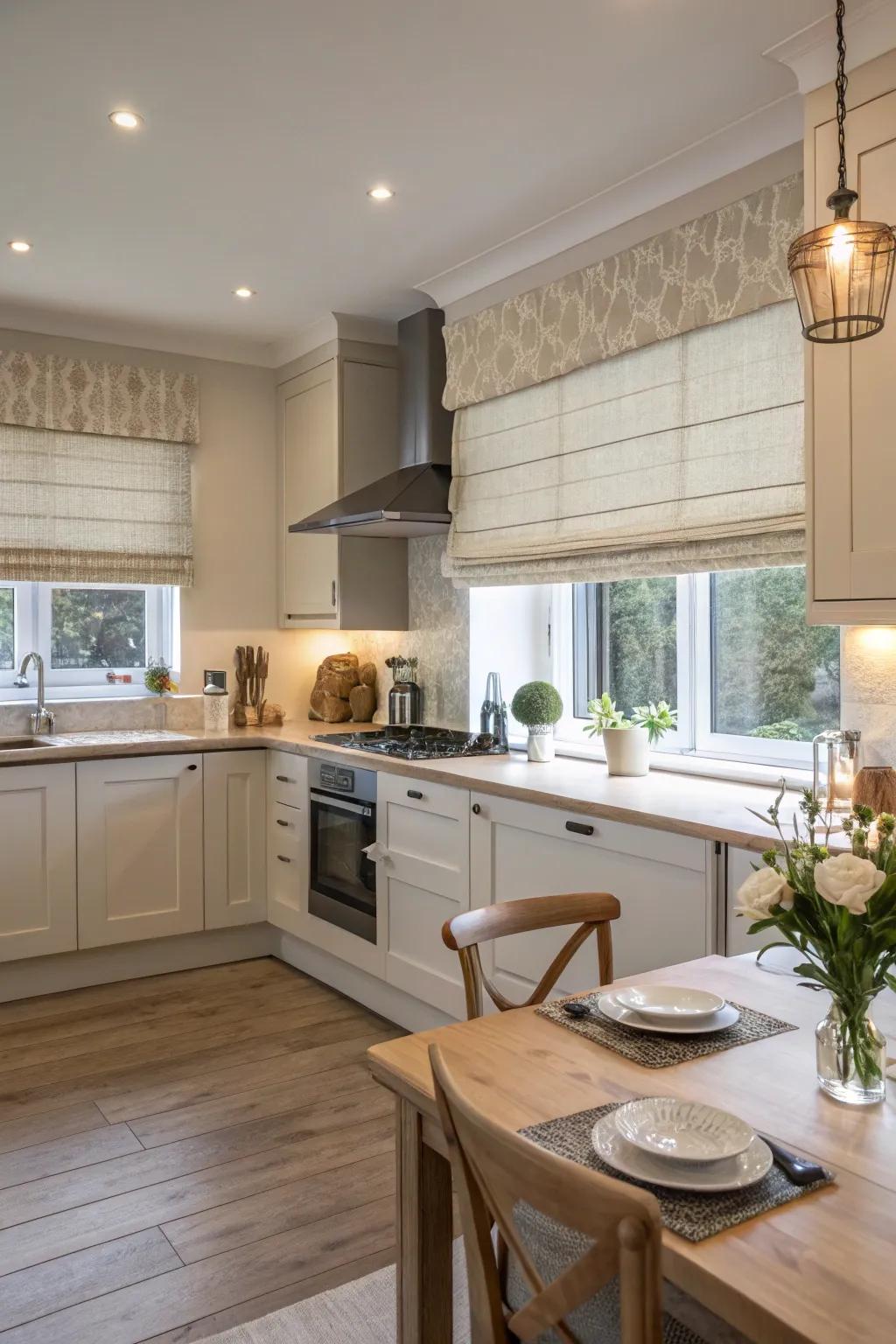 Faux blinds offer style with minimal upkeep.
