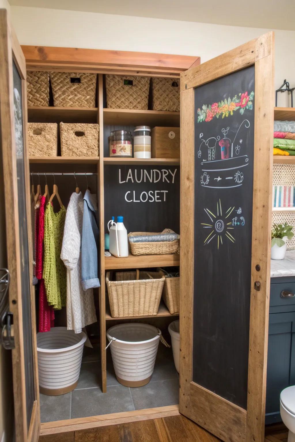 Chalkboard doors offer fun and functionality in one.