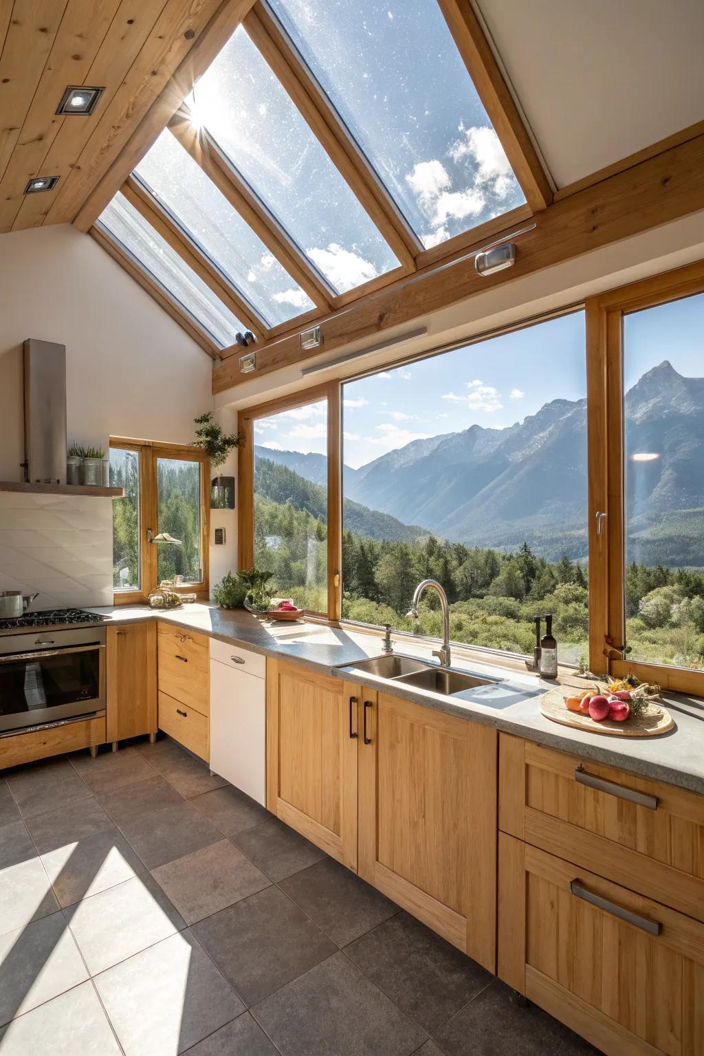 Daylight enhancing the ambience of mountain homes.