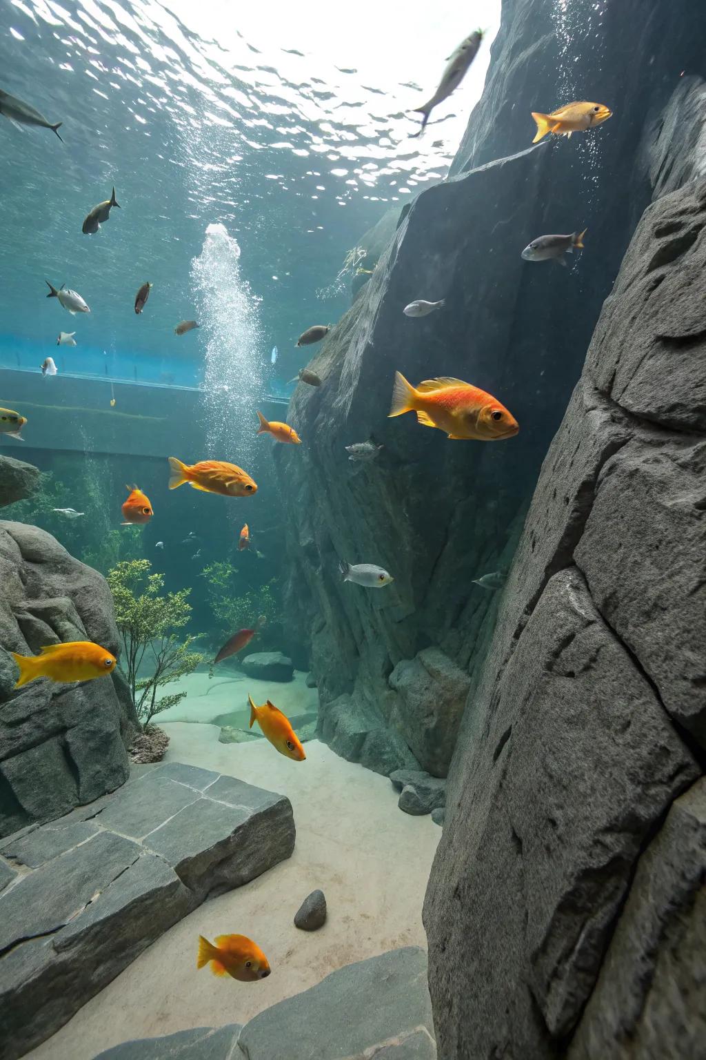 An engaging stone playground for active fish.