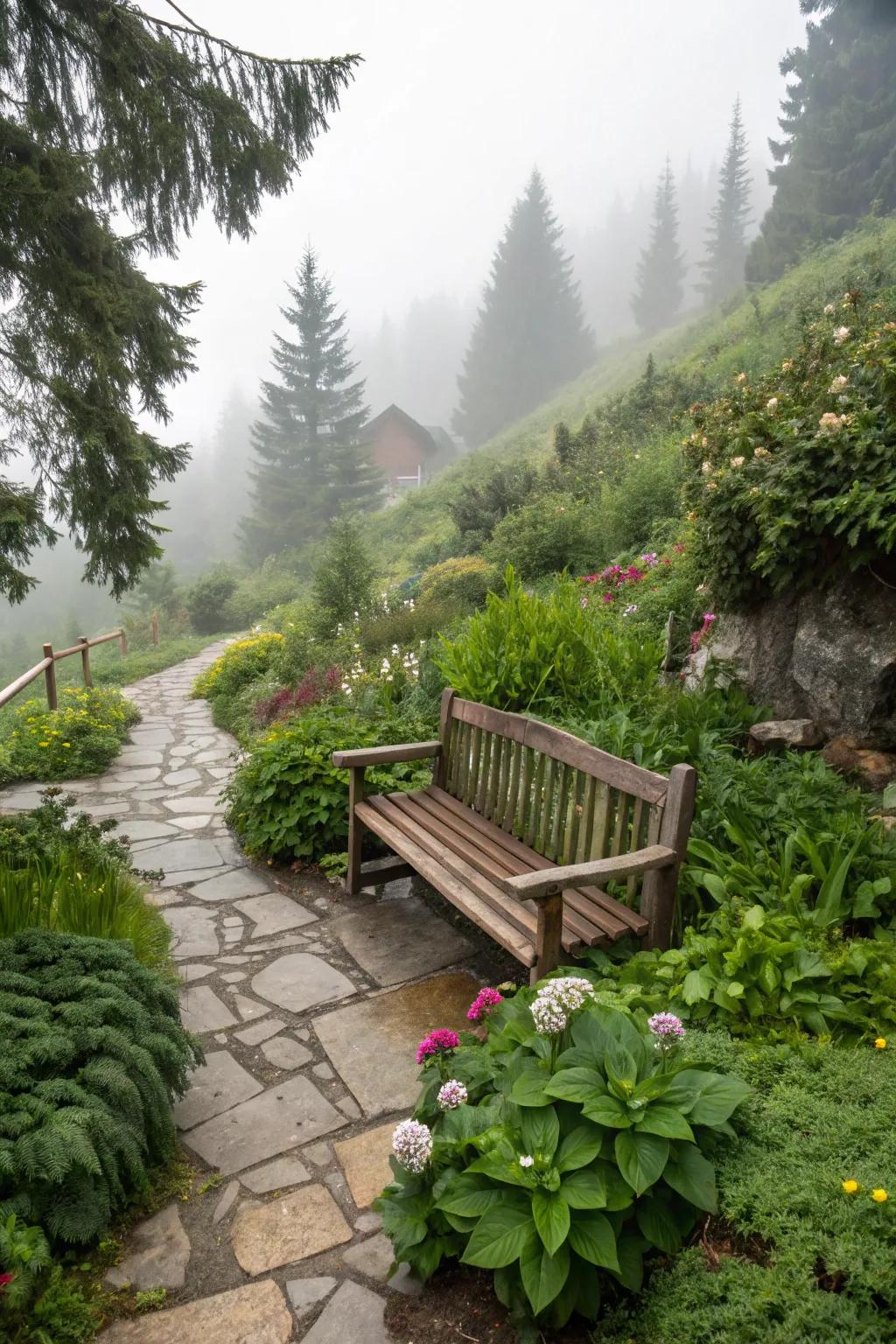 Relaxing moments in an alpine seating nook.