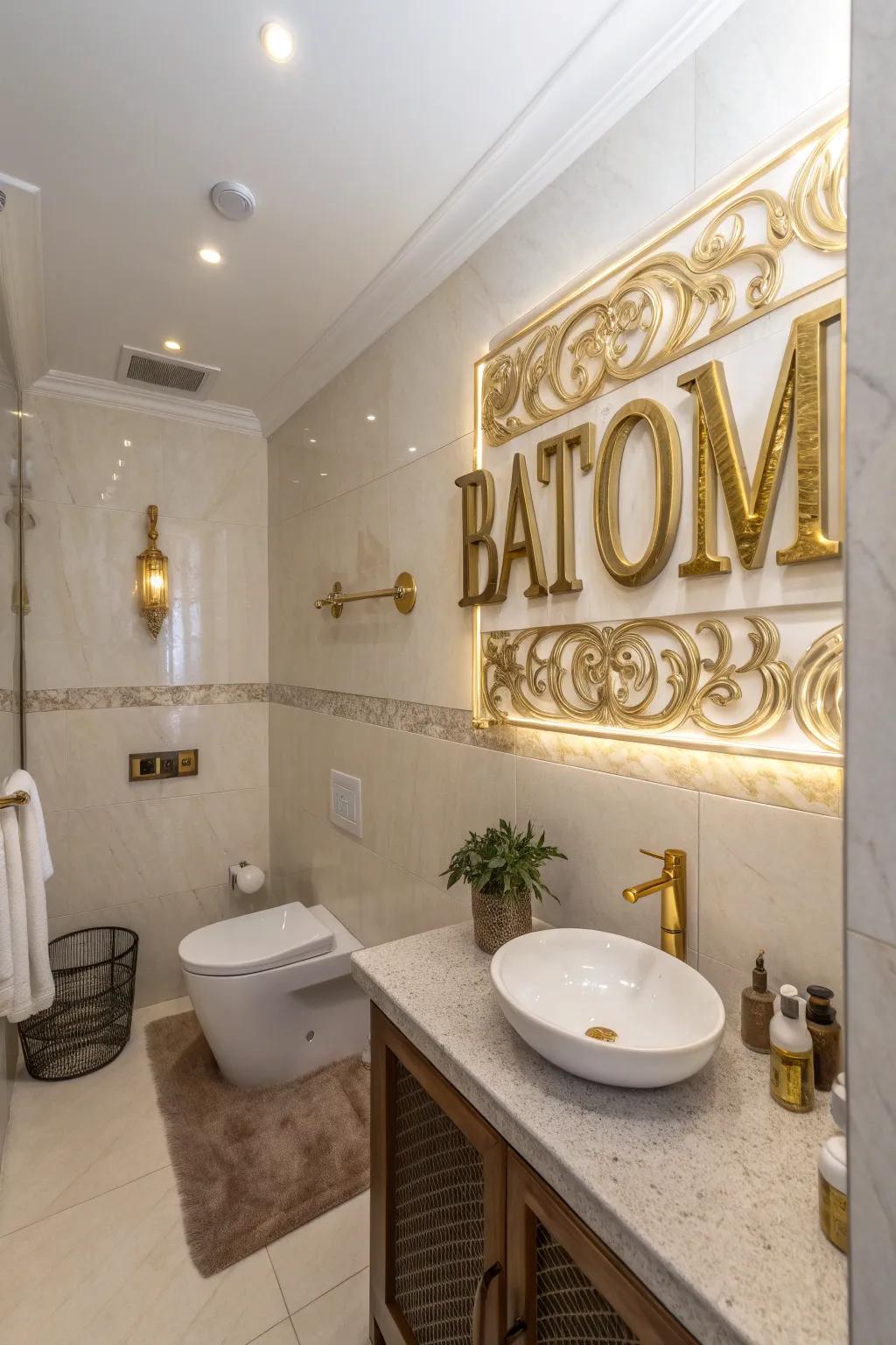 Upgrade your bathroom with glamorous gold.
