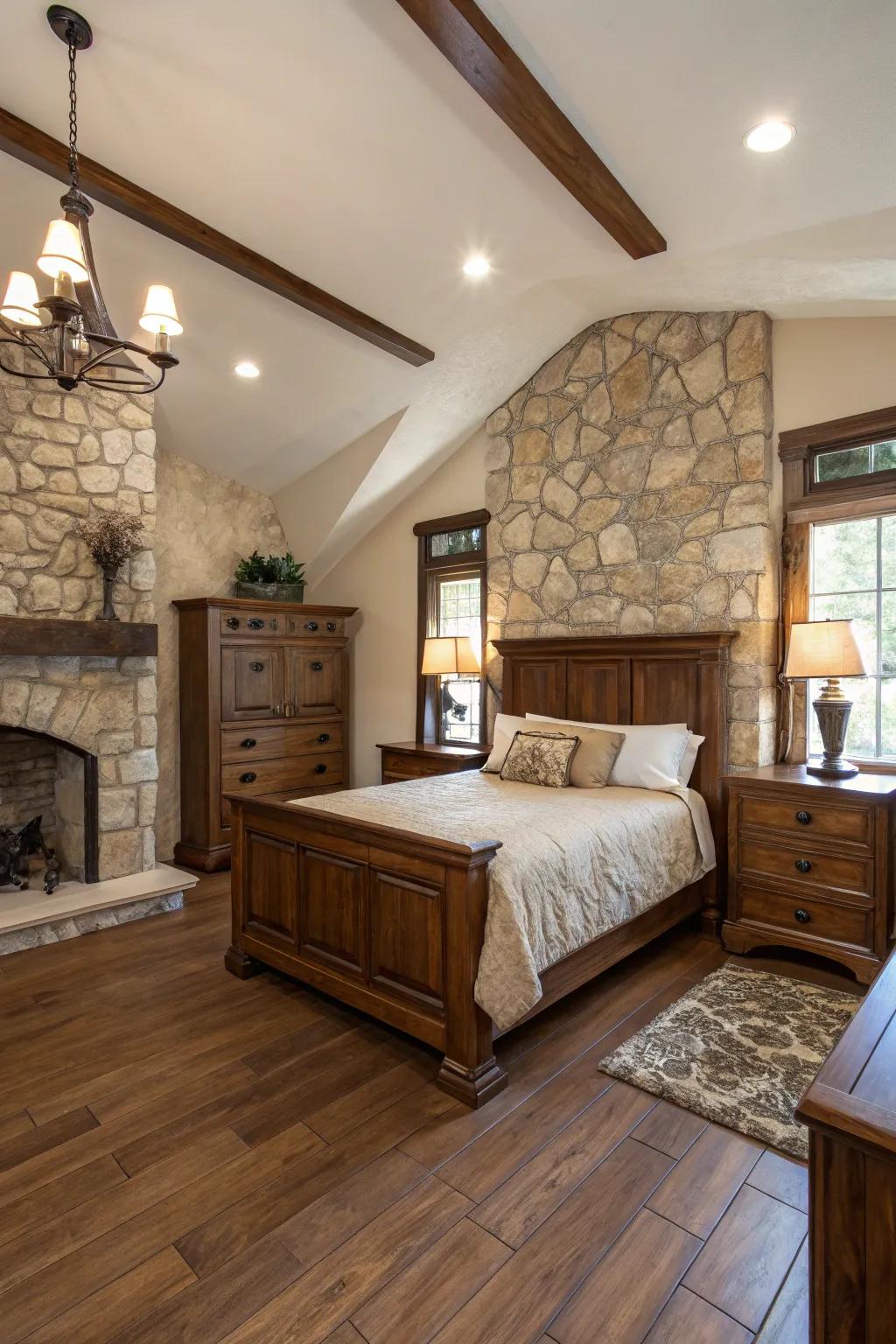 Infuse organic textures to evoke a calming and natural bedroom ambience.