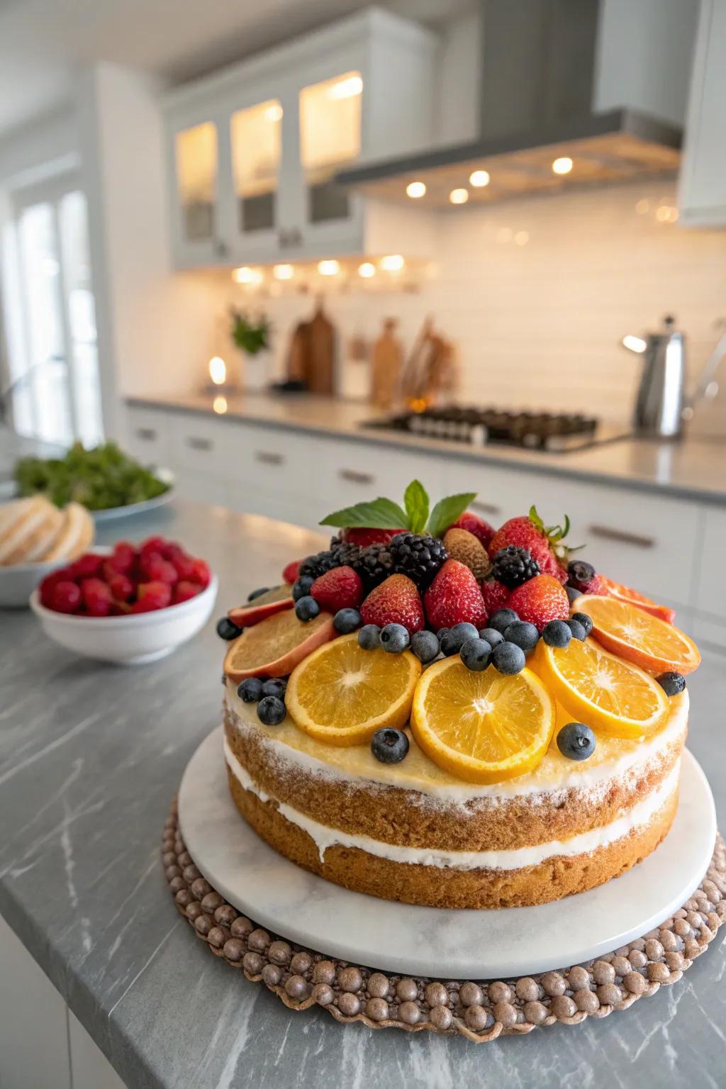 A berry and citrus twist cake that’s both vibrant and refreshing.