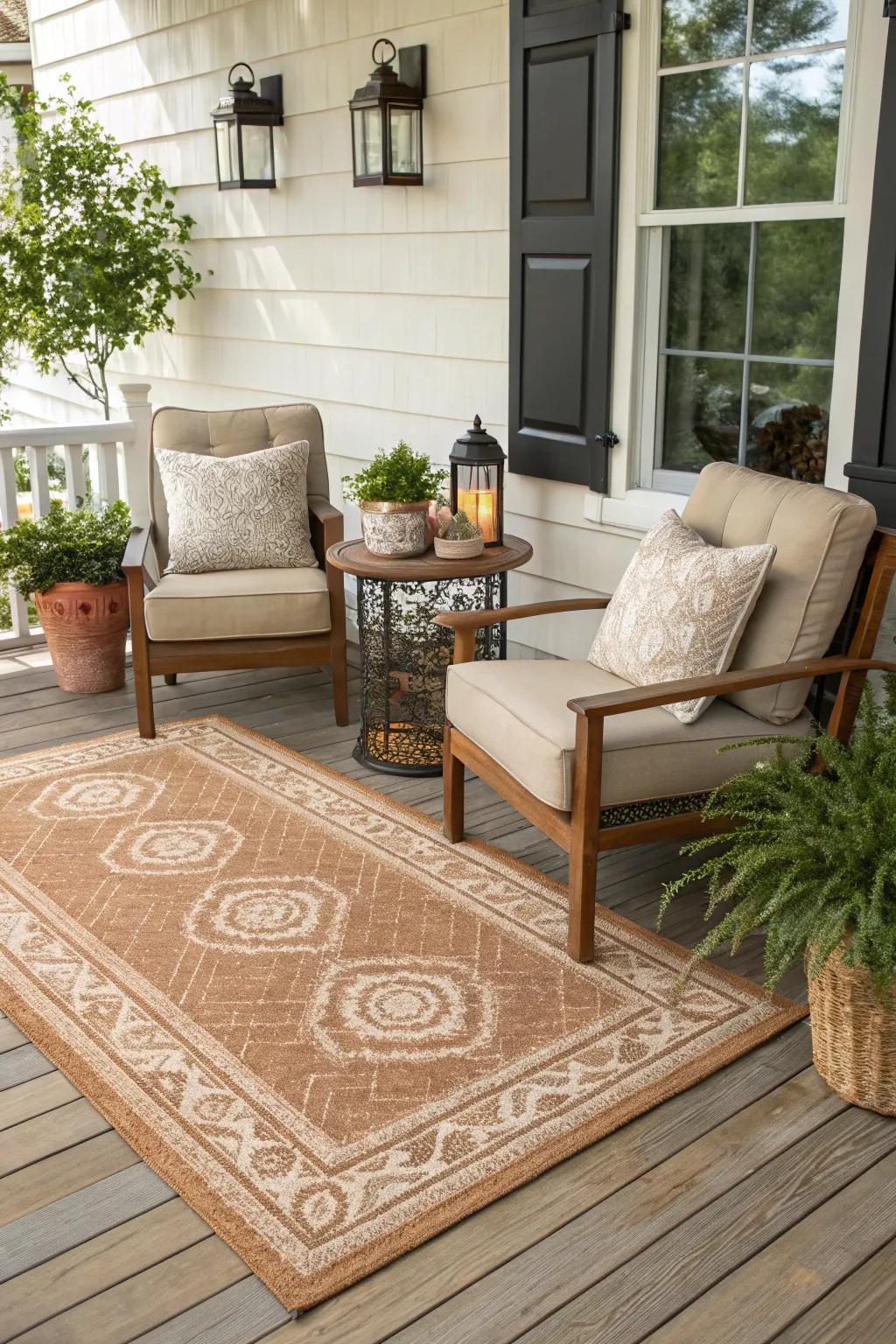 An open-air floor covering adds warmth and coziness underfoot.