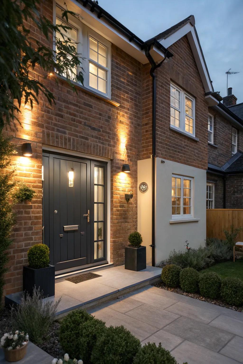 Modern and sophisticated charcoal door.