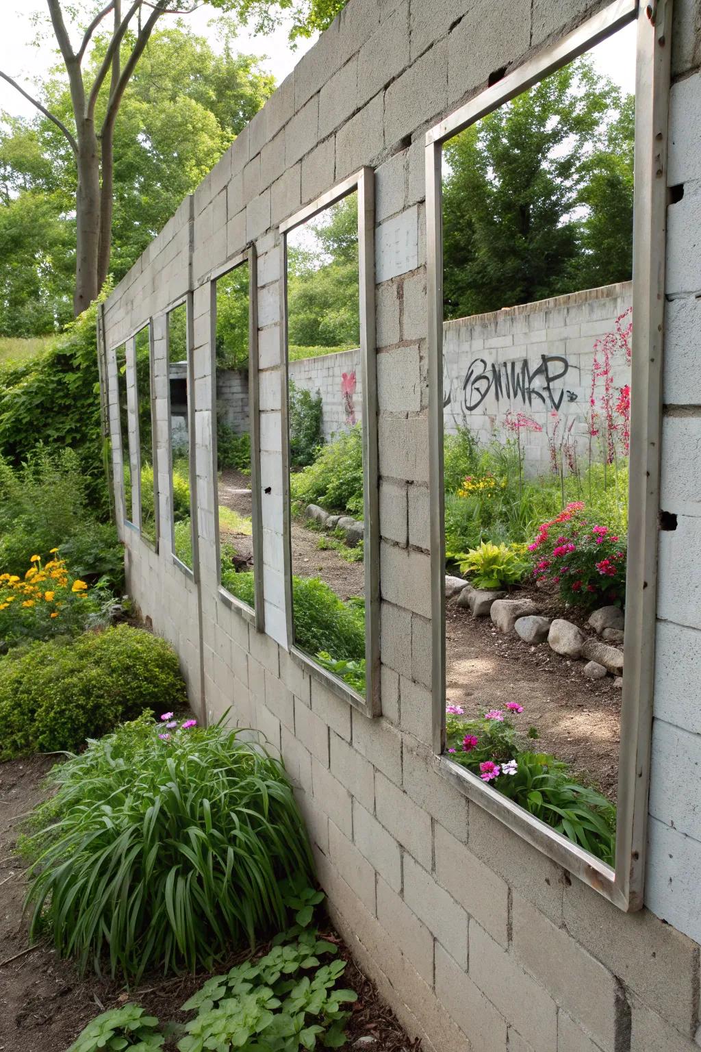 Reflective boards expand the perceived space and reflect natural beauty.