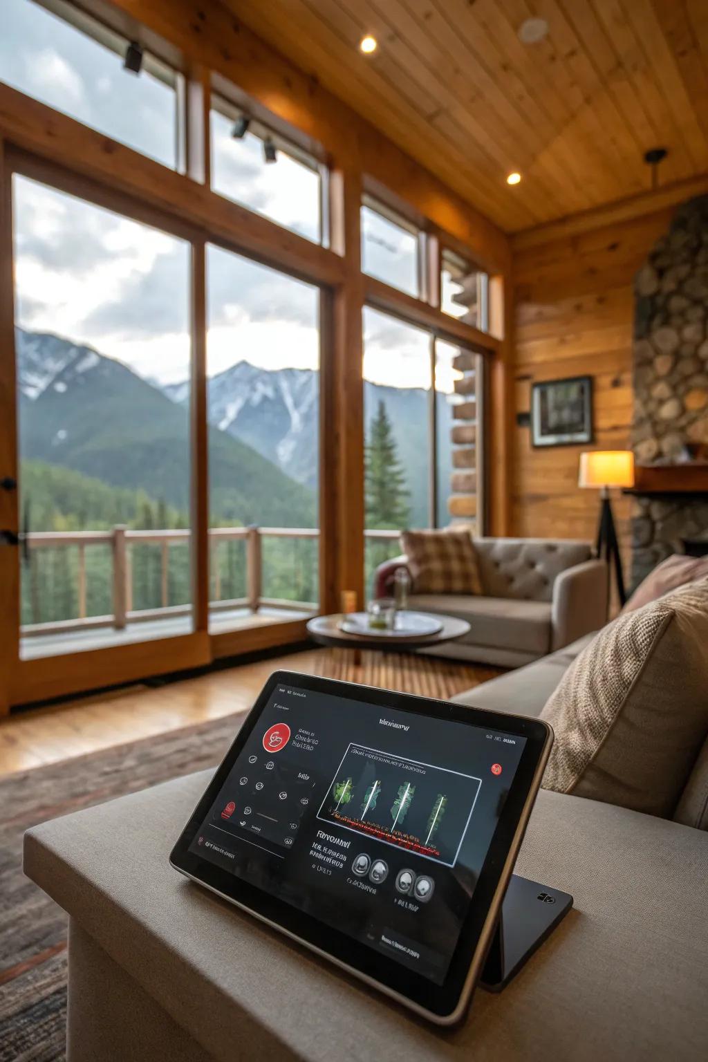 Intelligent technology integrating with mountain home design.