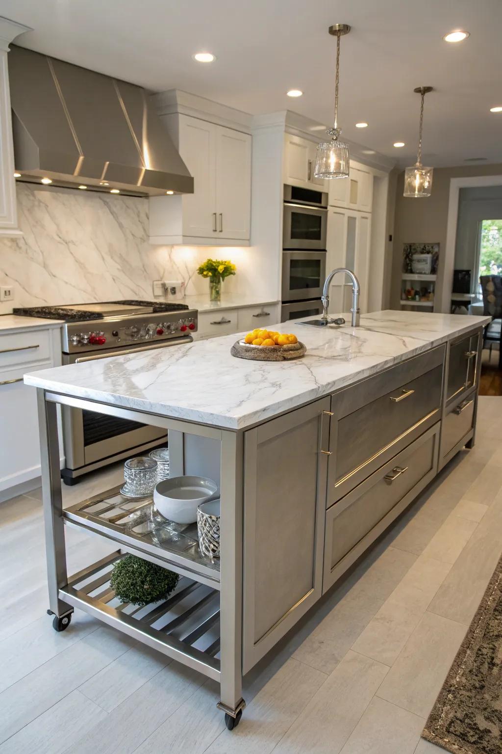 A kitchen island that's made to fit