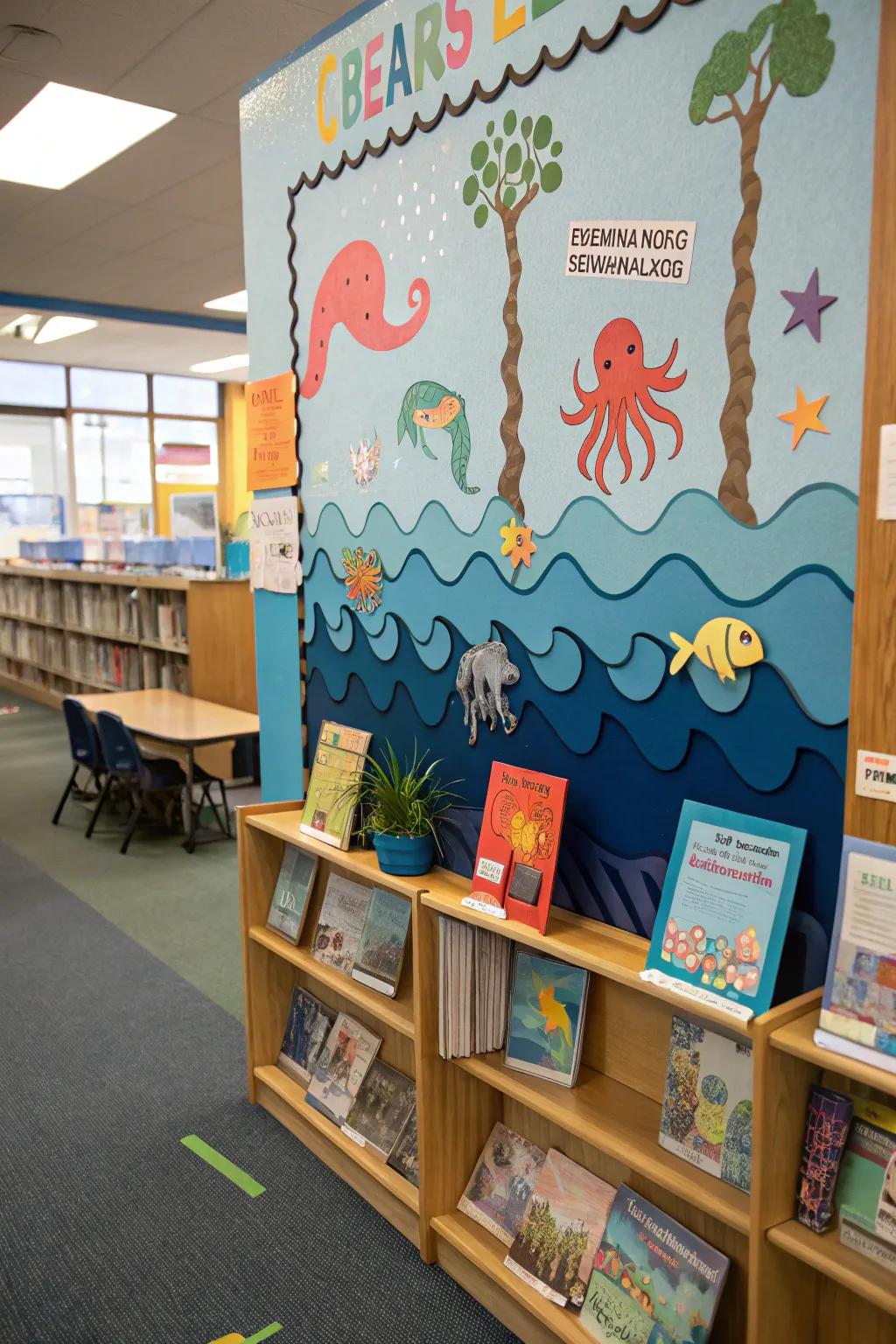 An ocean-themed board captures the adventure and depth of reading.