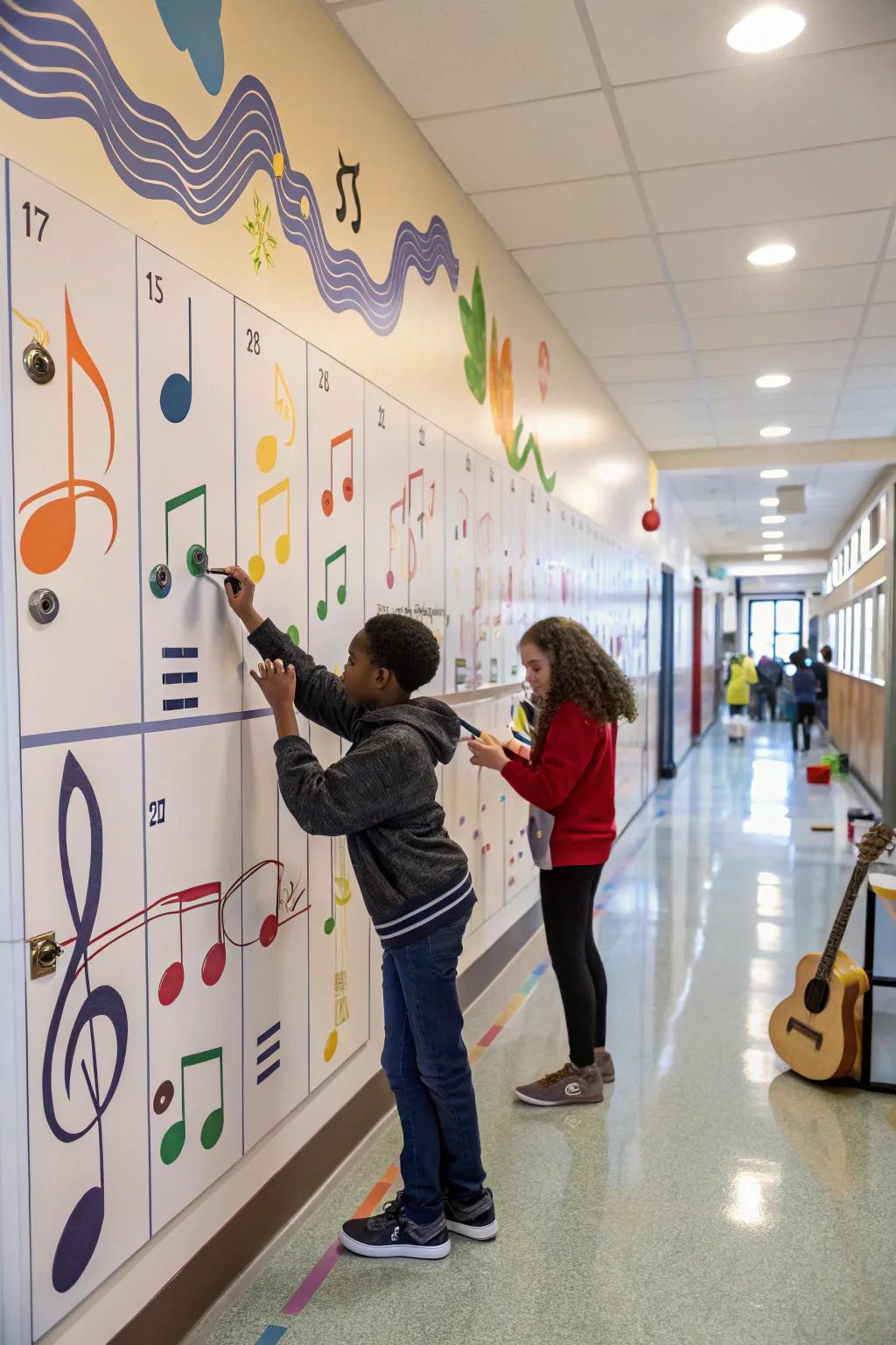 An interactive music wall that inspires students to explore their musical talents.