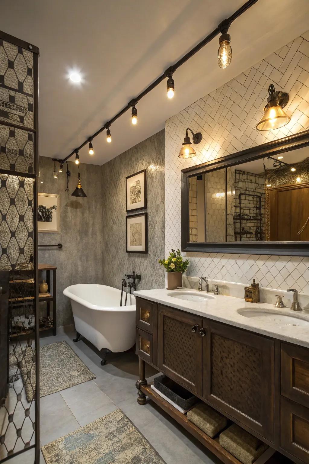 Unconventional fixtures show a mix of personal style influences.