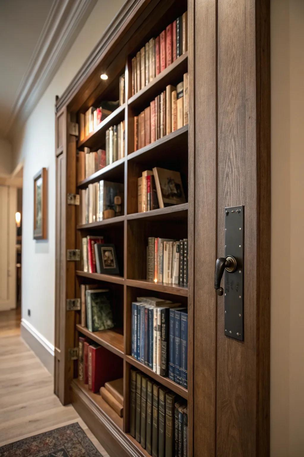 A secret door adding an element of surprise to the book room.