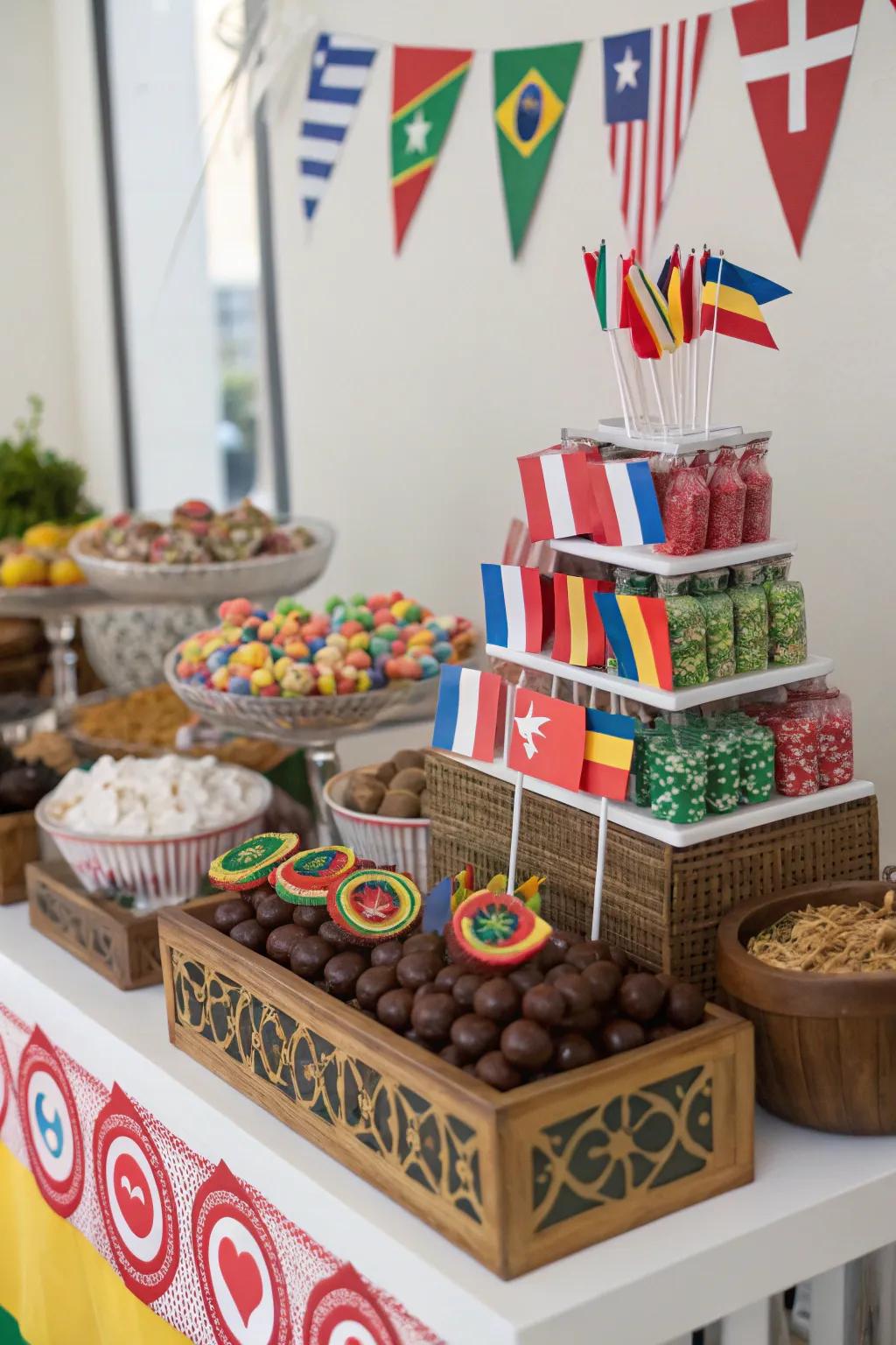 A cultural fusion candy bar that celebrates the flavors and traditions of the world.