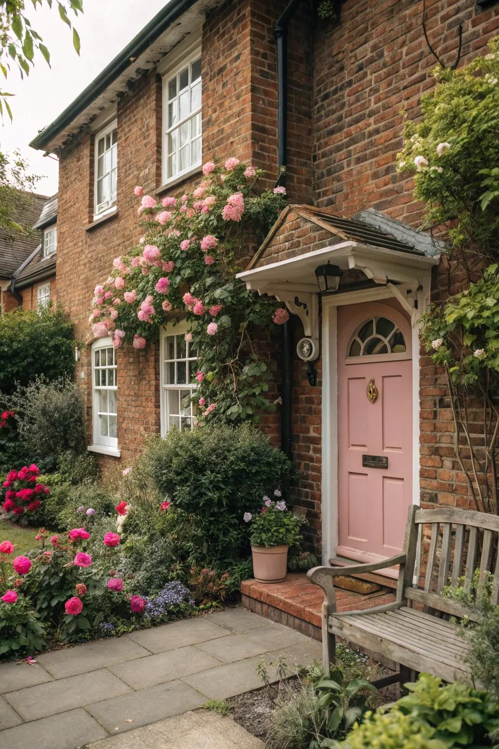 Whimsical and sweet pastel pink door.