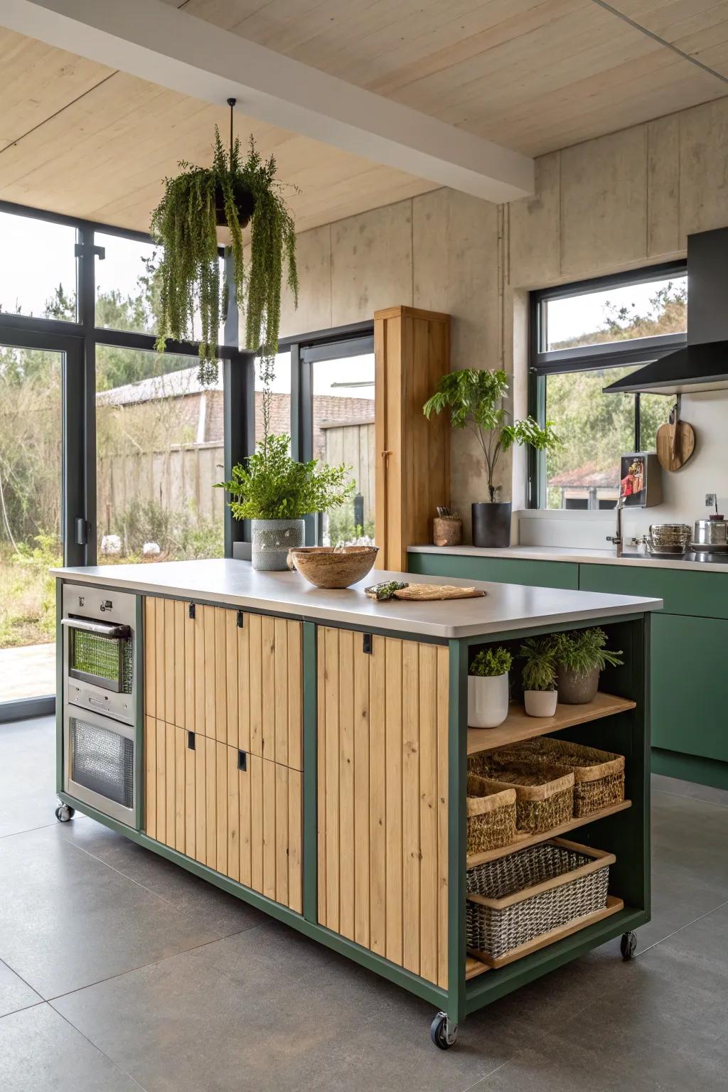 A kitchen island that's good for the environment
