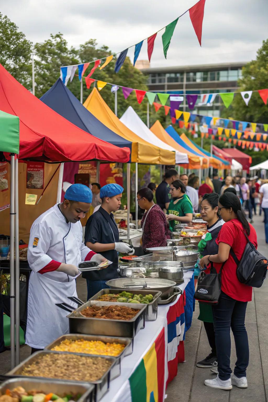 Experience a world of flavors at a street food festival.