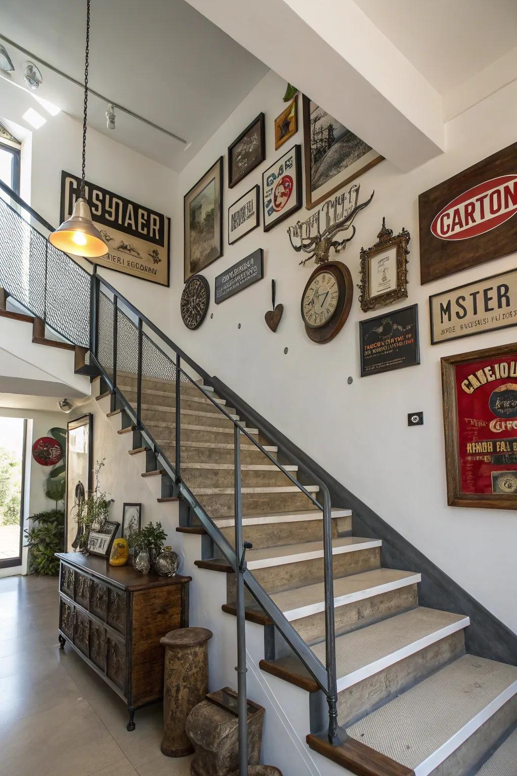 Vintage finds add character and history to your staircase.