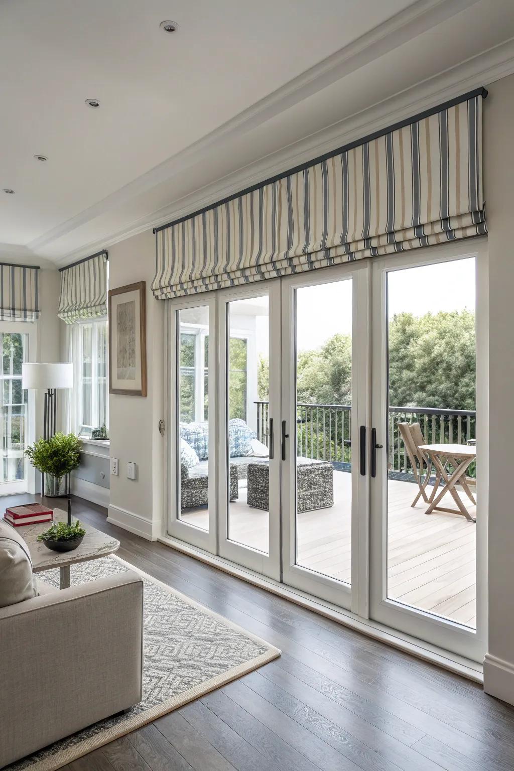 Striped valances offer a contemporary and stylish vibe.