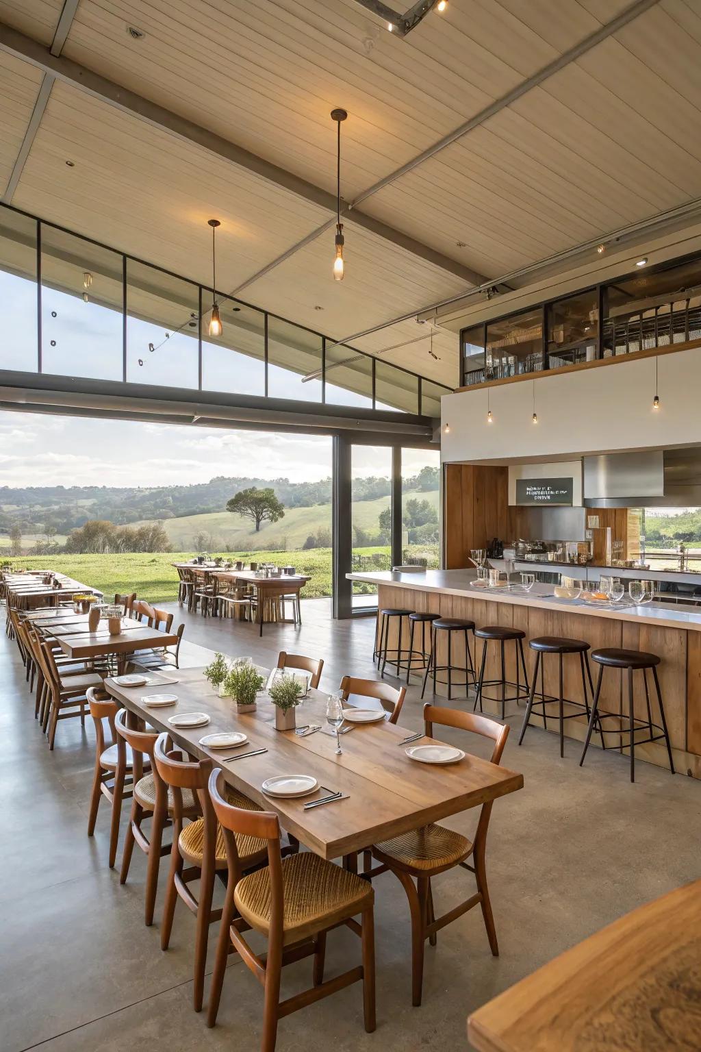 A broad galley kitchen designed as a communal epicenter.