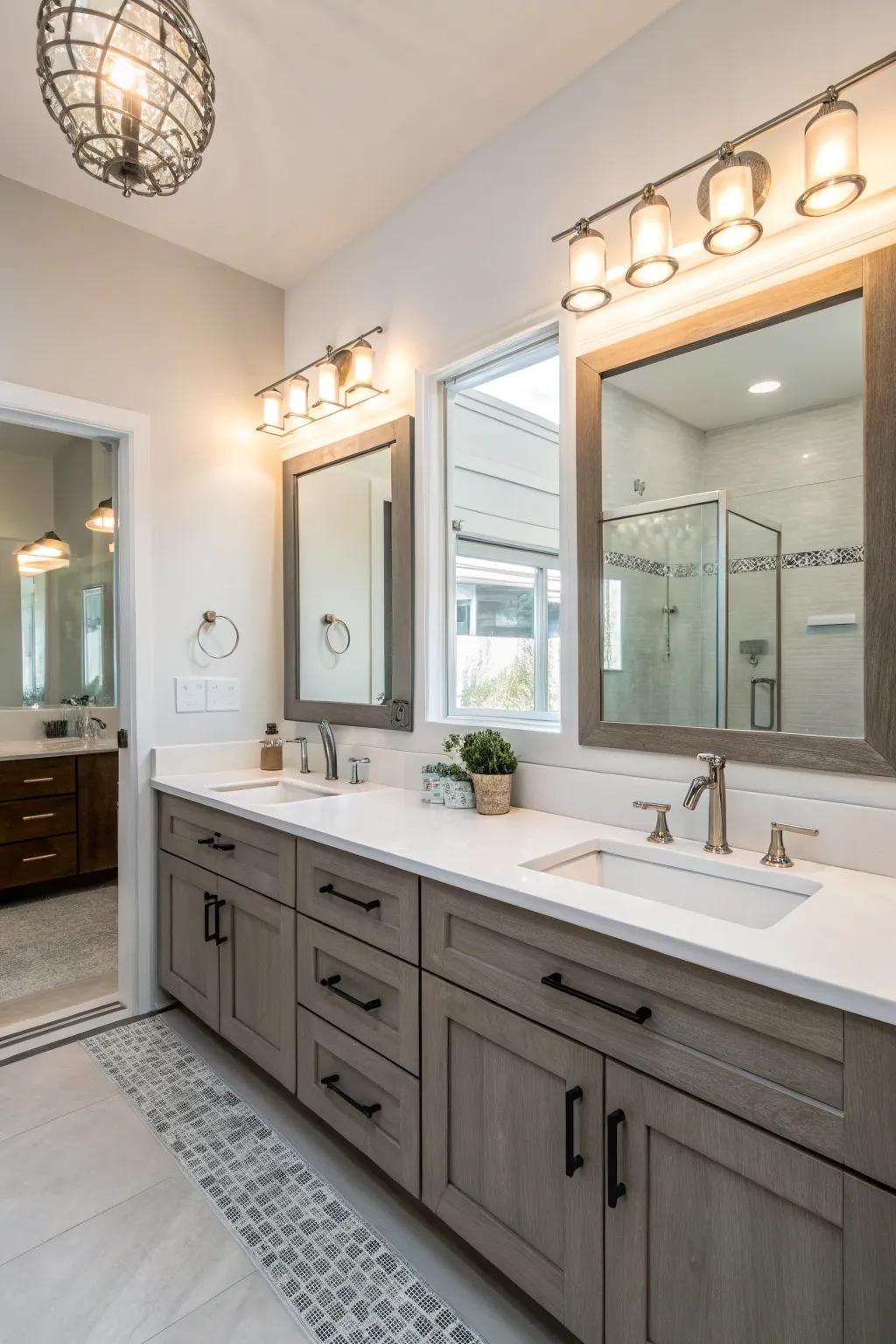 Dual sink design that brings a sense of luxury and functionality.