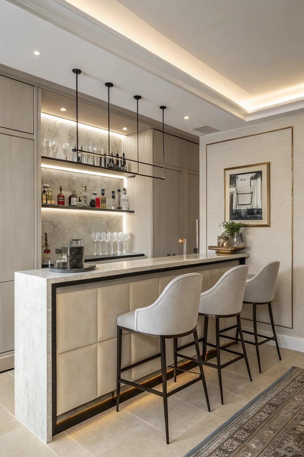 Modern understated panels offer a pristine and expansive atmosphere.
