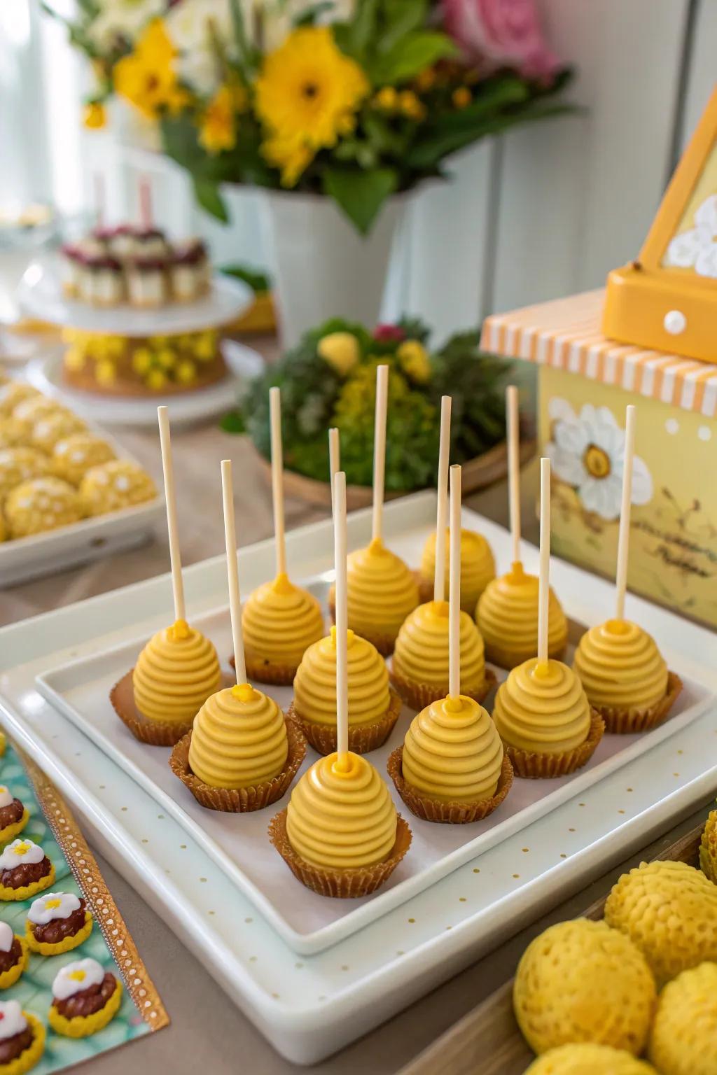 Delightful honeycomb pops for a delectable treat.