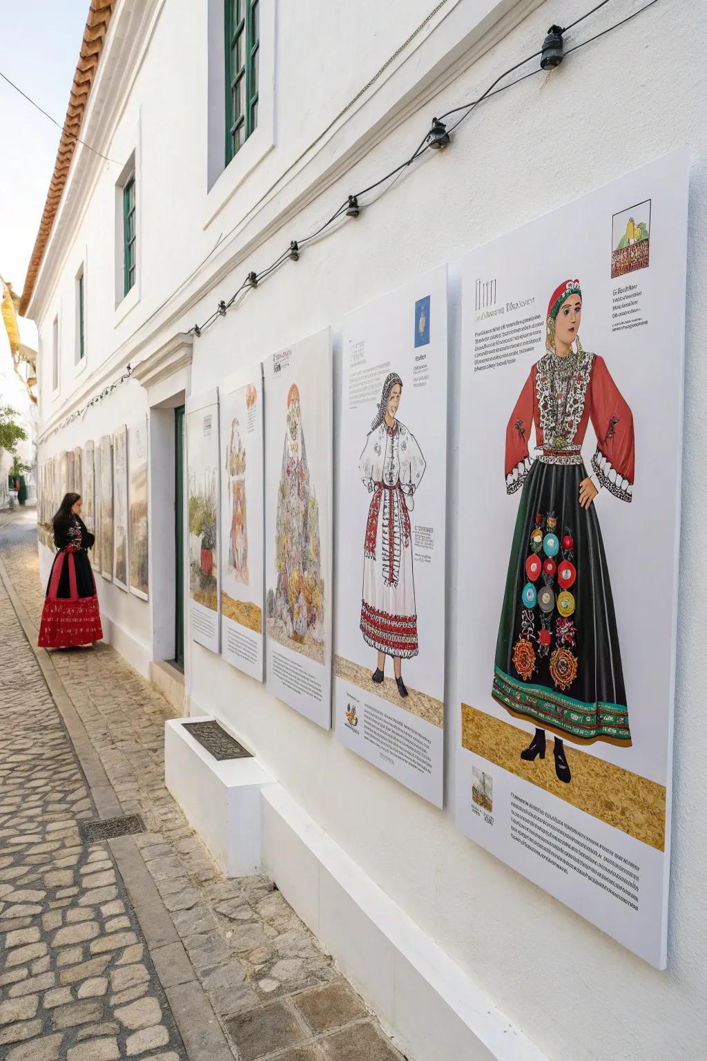 Traditional clothing illustrations bring culture to life.