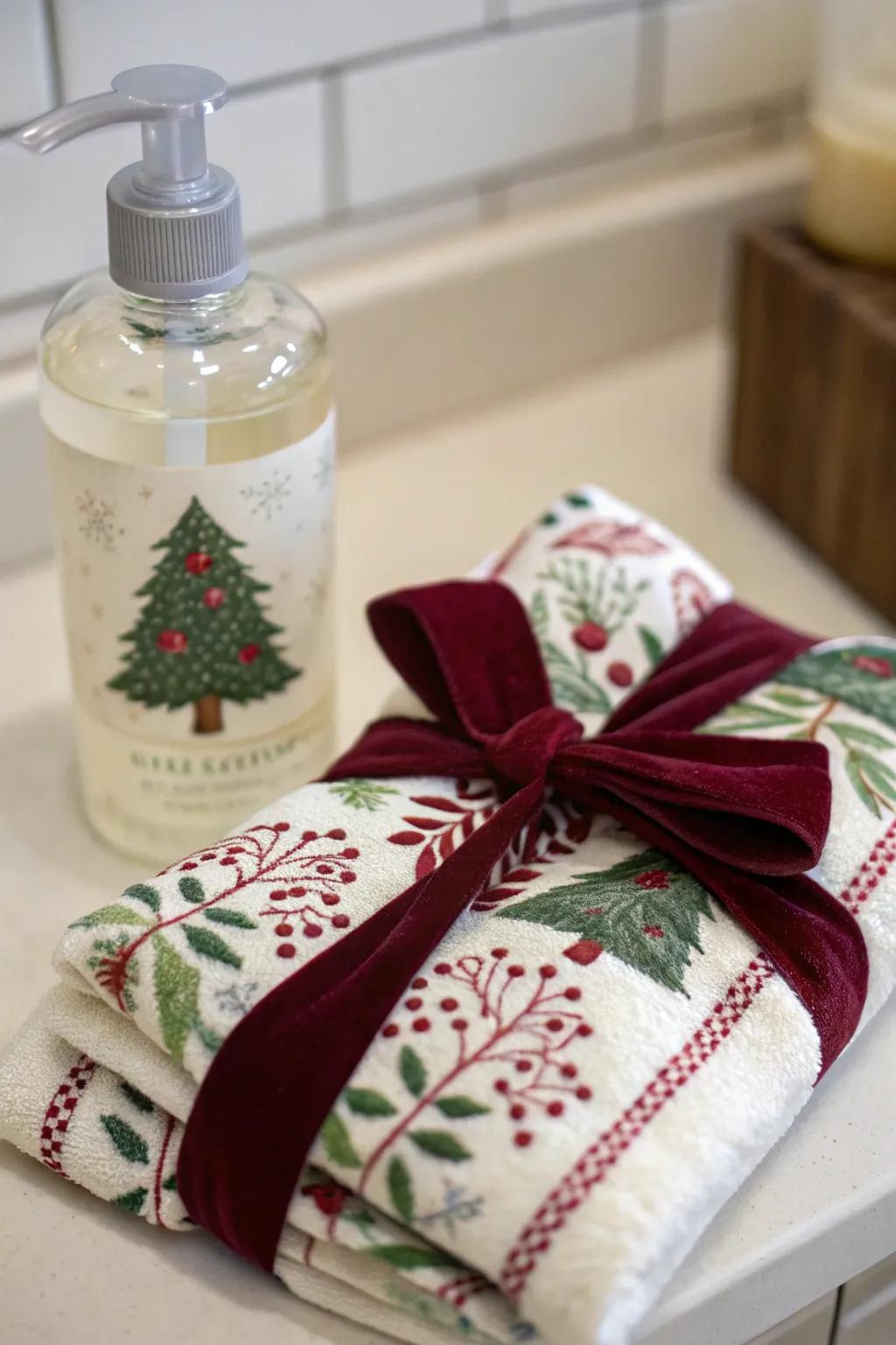 A wonderful pairing of <strong>hand cleanser</strong> and tea towel, excellent for gifting.” loading=”lazy” class=”pimg”>
	</picture><figcaption>A wonderful pairing of <strong>hand cleanser</strong> and tea towel, excellent for gifting.</figcaption></figure>
<p>Match <strong>hand cleanser</strong> with a lovely tea towel for a present that’s both sensible and captivating. Choose a towel with vacation themes to match the seasonal spirit.</p>
<h3>A few suggestions:</h3>
<ul class=