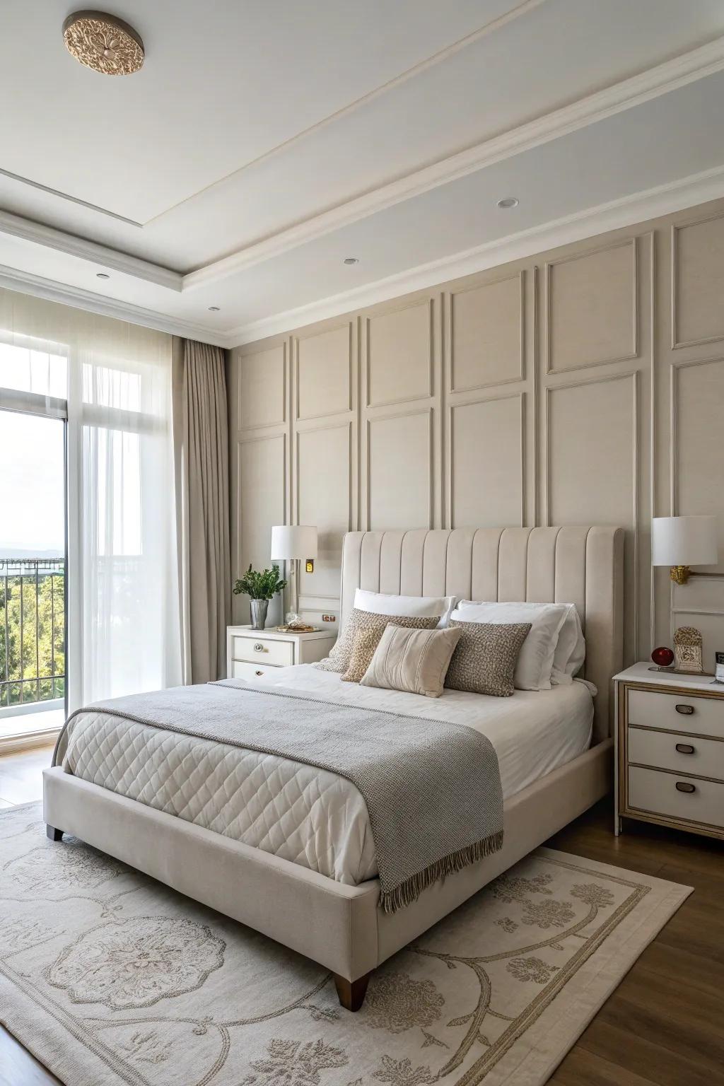 Adopt simplicity through a minimalist headboard.