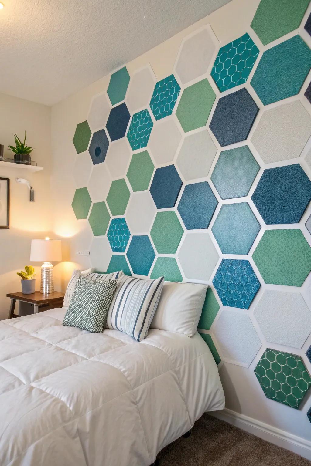 Vibrant hexagons bring life and excitement to your walls.