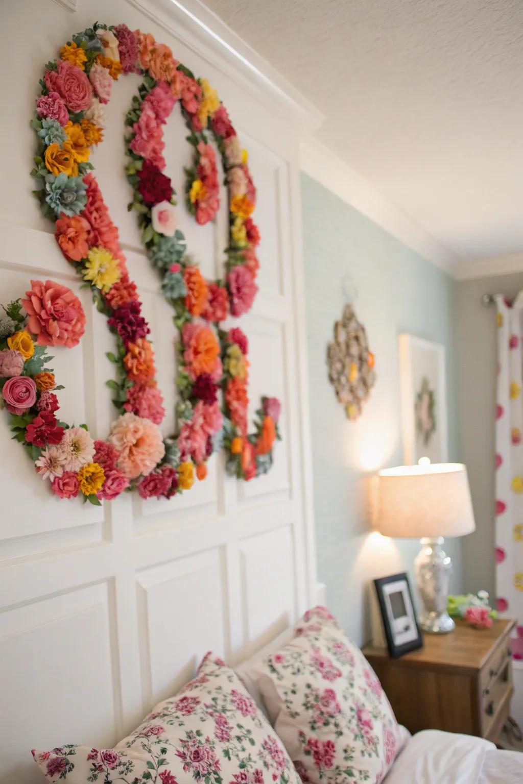 Floral monograms bring the freshness of nature indoors.