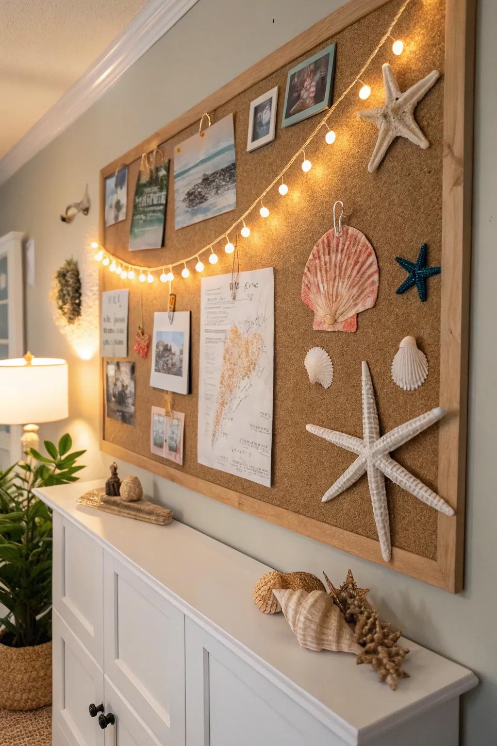 A beach-themed bulletin board capturing the essence of summer relaxation.