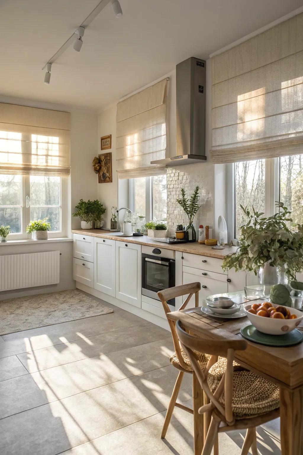 Sheer fabrics create a beautifully lit atmosphere.