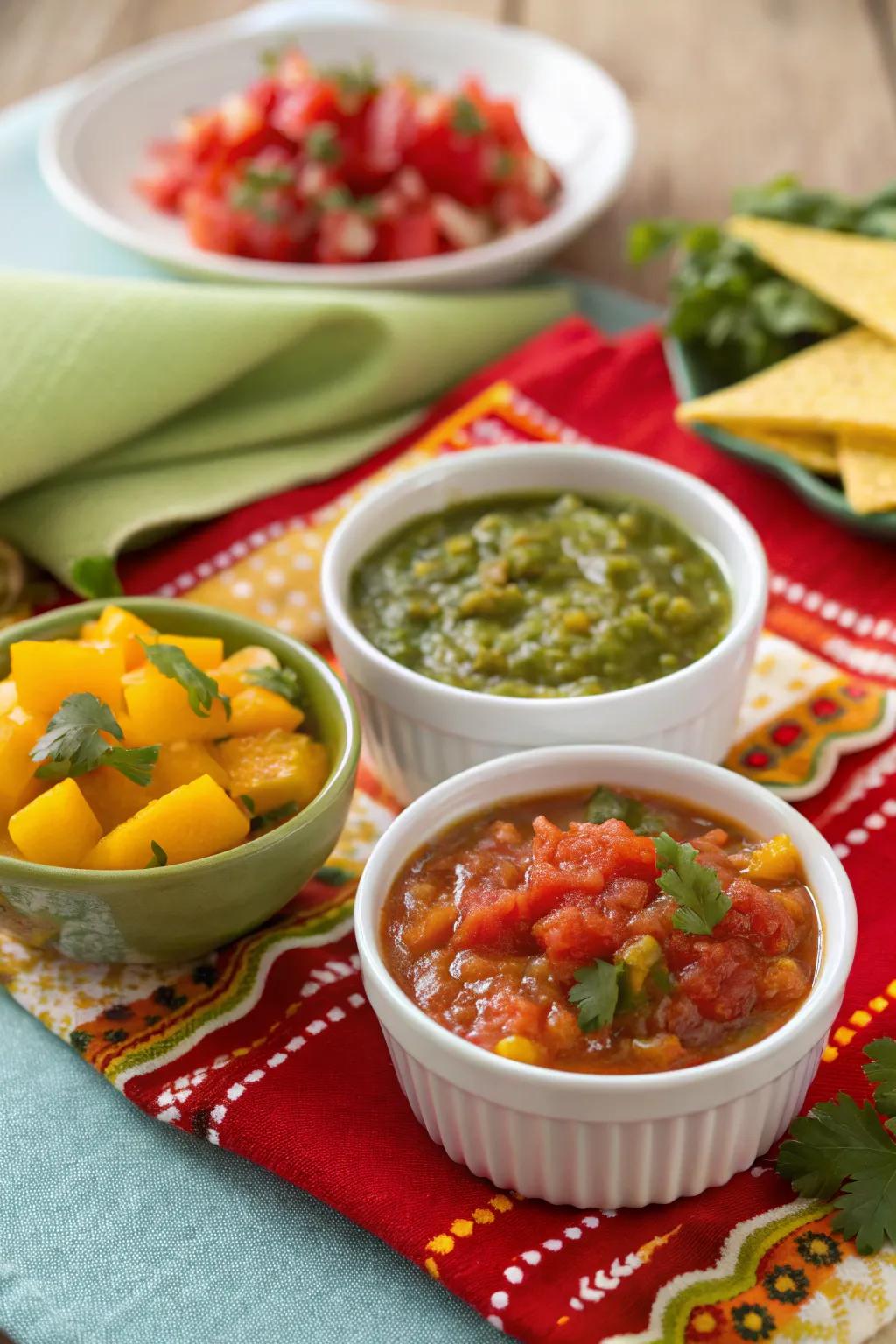 A trio of salsas to cater to every palate.