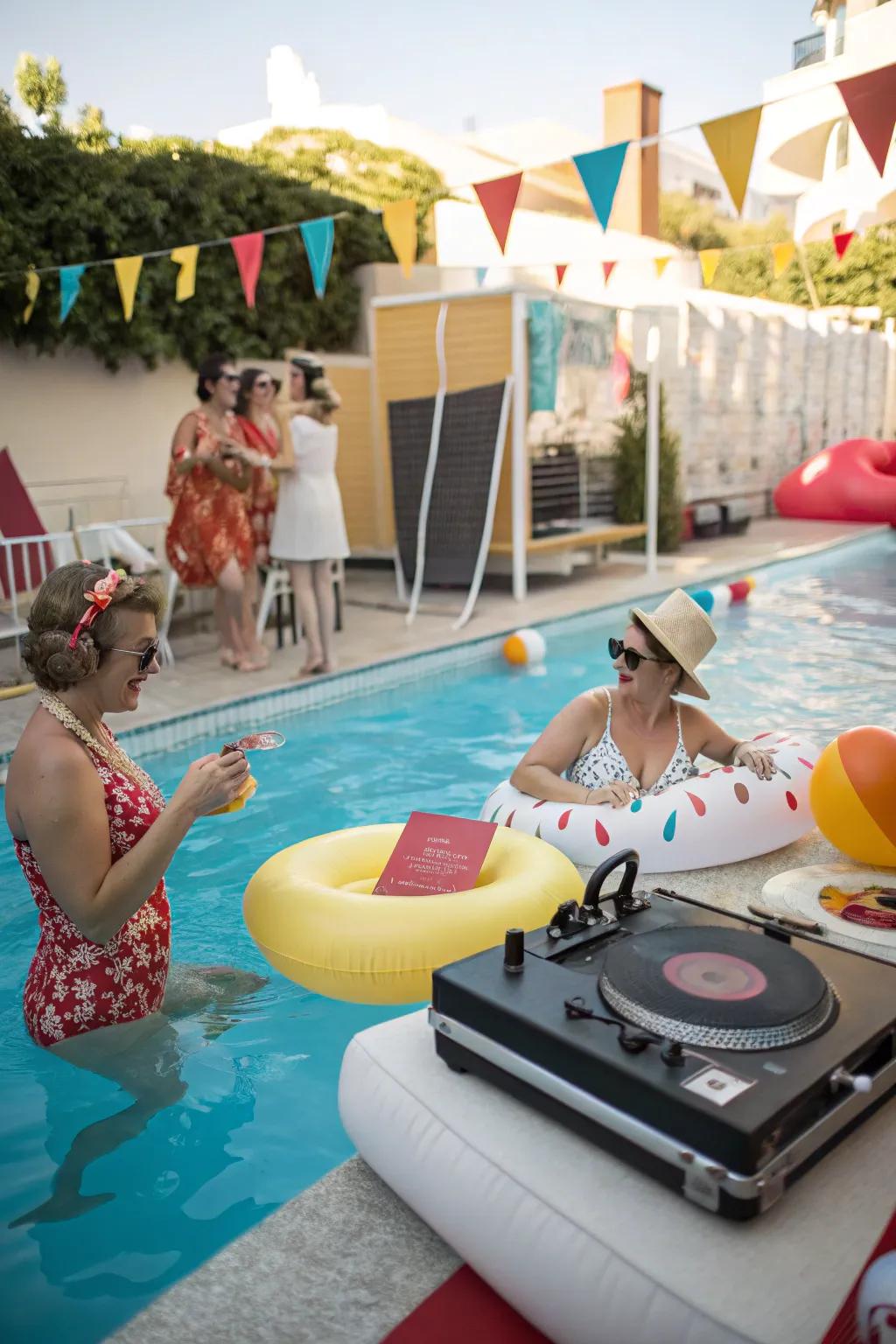 Splash back in time with a retro pool party.