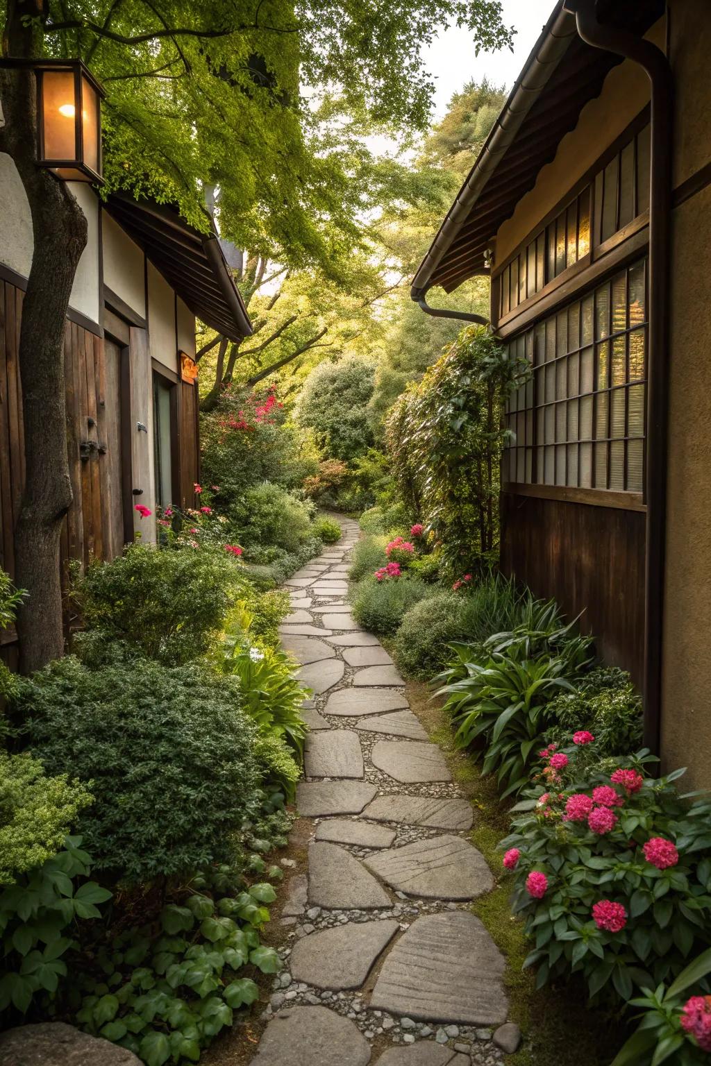 Transform your side yard with a charming stone pathway.