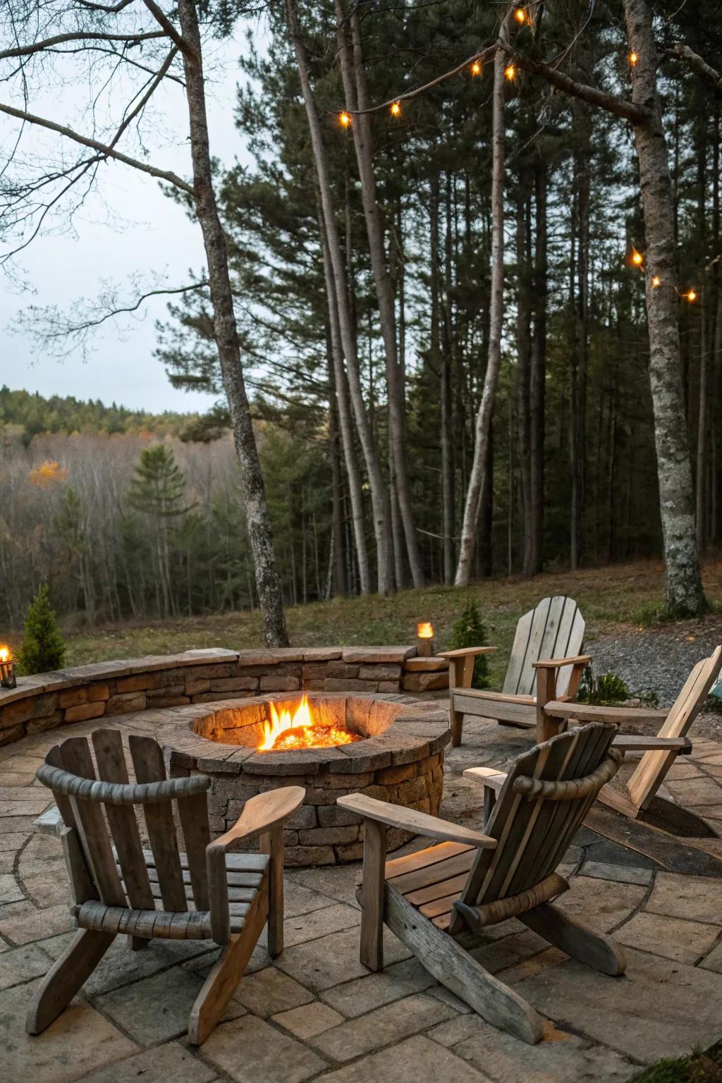 A warm and inviting fire pit setting for cozy gatherings.