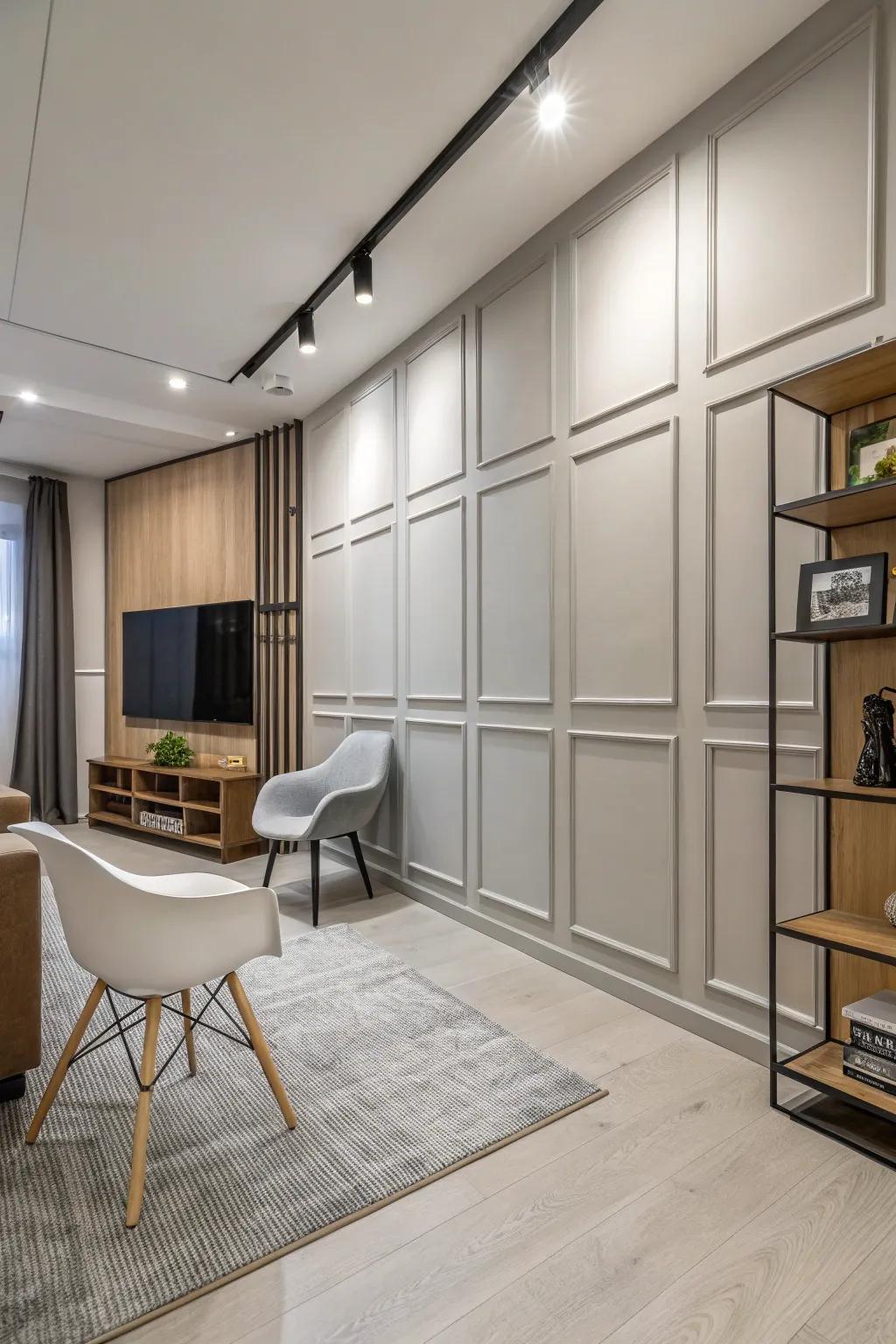 <strong><em>Skirting boards</em></strong> that blend in for a modern, seamless aesthetic.” loading=”lazy” class=”pimg”>
	</picture><figcaption><strong><em>Skirting boards</em></strong> that blend in for a modern, seamless aesthetic.</figcaption></figure>
<p>Consider making your <strong><em>skirting boards</em></strong> a part of the wall design for a smooth, continuous look. When I was planning my workspace, this method helped give the space a modern and unified feel.</p>
<h3>Explore these options:</h3>
<ul class=