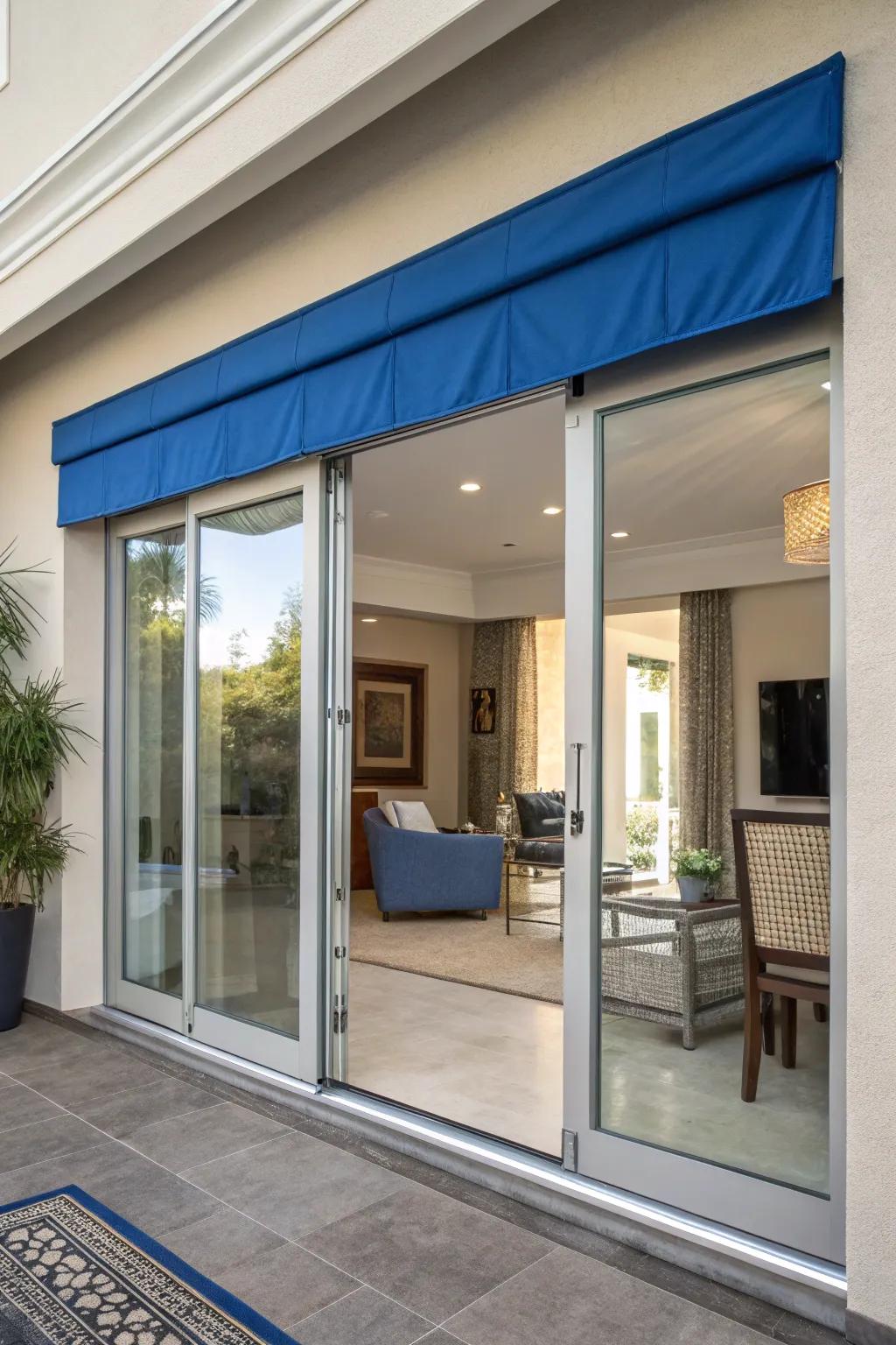 A bold color contrast can turn your sliding doors into a standout attraction.